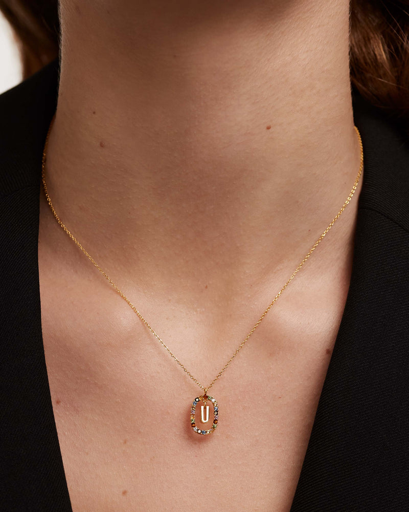 Letter U Necklace - 
  
    Sterling Silver / 18K Gold plating
  
