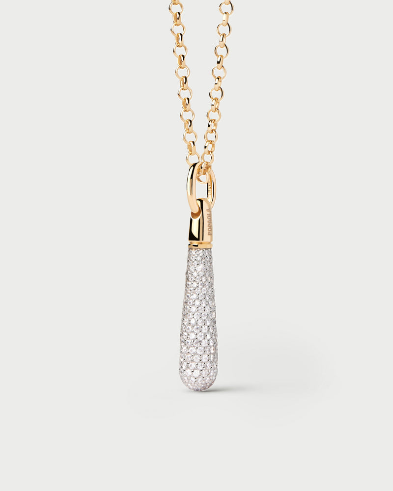 Pavé Large Drop Pendant - 
  
    Sterling Silver / 18K Gold plating
  

