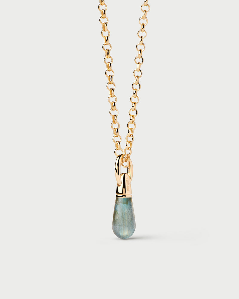 Labradorite Drop Pendant - 
  
    Sterling Silver / 18K Gold plating
  
