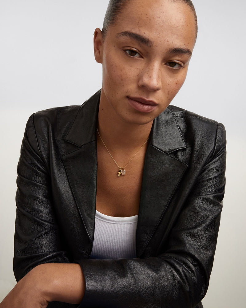 Mother Of Pearl Intuition Charm - 
  
    Sterling Silver / 18K Gold plating
  
