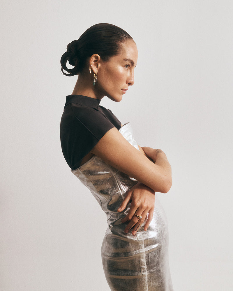 Stackable small pavé drop pendant to customize necklace or hoops