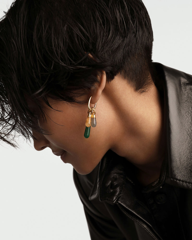 Green Aventurine Large Drop Pendant - 
  
    Sterling Silver / 18K Gold plating
  
