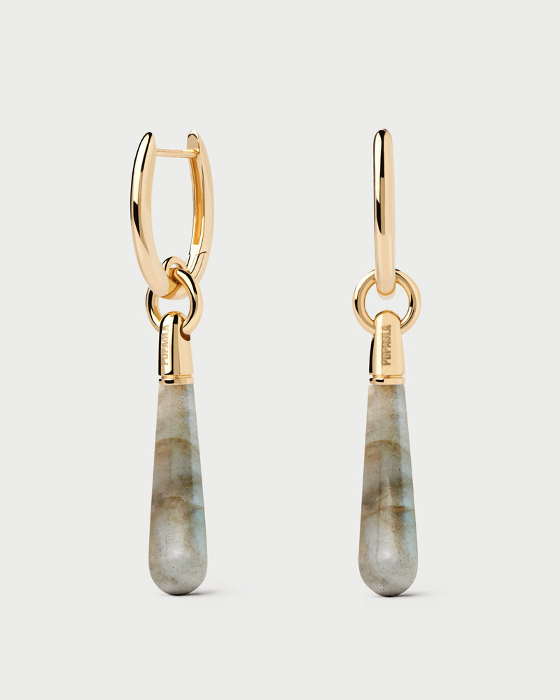 Labradorite Large Jupiter Single Hoop - 
  
    Sterling Silver / 18K Gold plating
  
