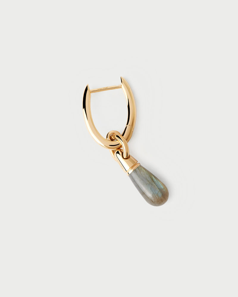 Labradorite Jupiter Single Hoop - 
  
    Sterling Silver / 18K Gold plating
  
