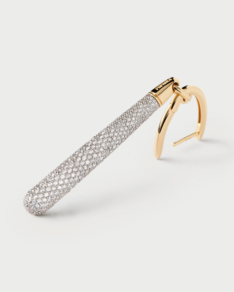 Pavé Supreme Jupiter Single Hoop - 
  
    Sterling Silver / 18K Gold plating
  
