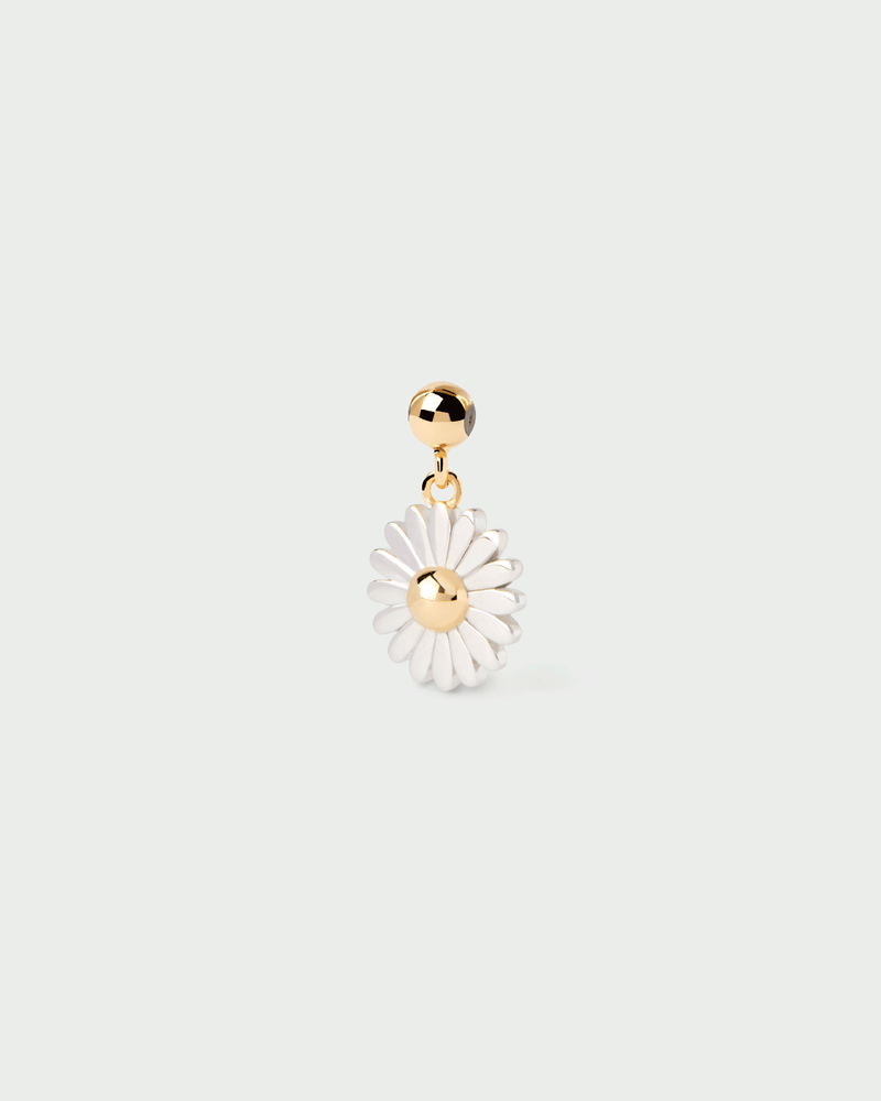 Mini bicolor daisy flower charm to customize necklace or bracelet